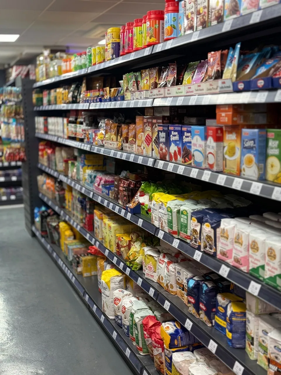 Flour, sugar and baking ingredients