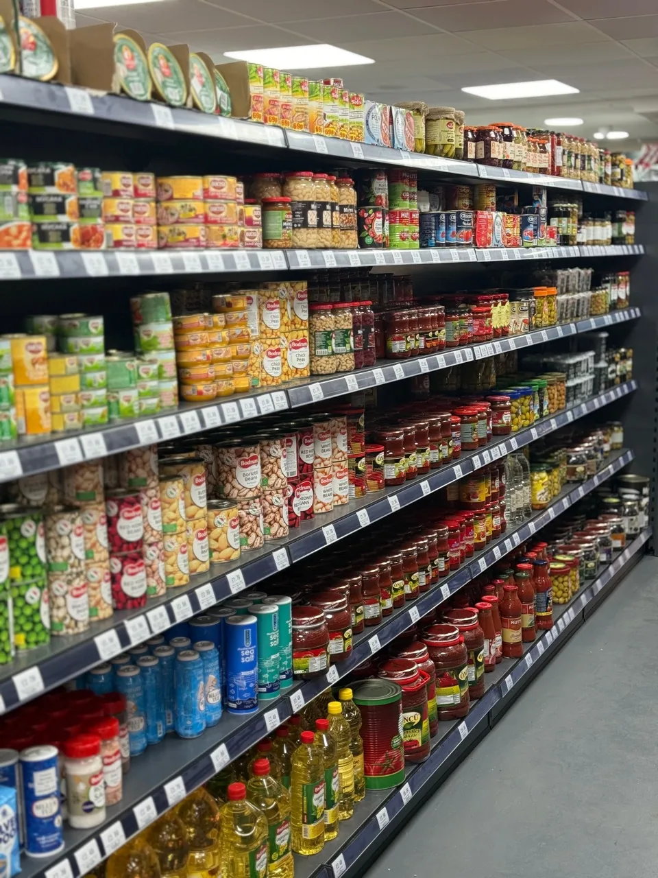 A fully stocked world-food aisle